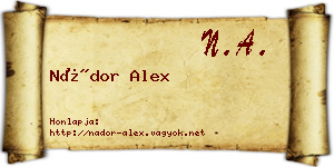 Nádor Alex névjegykártya